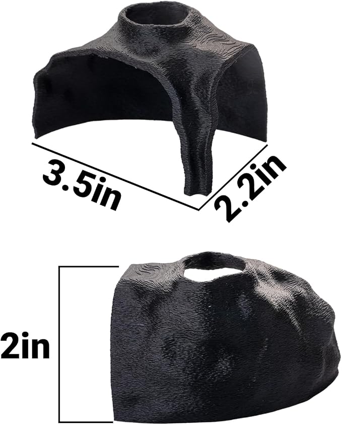 Aquarium Cave – Rock Texture Fish Shelter with 180° Viewing Angle, Betta Fish Tank Accessories, Shrimp & Snails – Aquarium Decor & Tunnel (Black)
