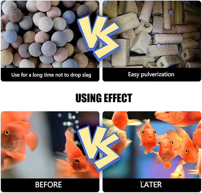 Aquarium Filter Media Ceramic Bio Balls Bio Filter Media Bio Ceramic Rings for Marine and Freshwater Fish Tank 99% Dust Free