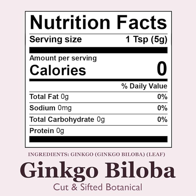 Organic Positively Botanicals Company, Ginkgo Biloba, Herbal Tea Loose Leaf Botanical, 4 Ounce