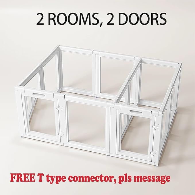 Clear Acrylic Dog Playpen Transparent Dog Playpen Indoor, Easy Assemble Clear Pet Pen for Puppy Bunny Cat Pig, Sturdy & Easy Cleaning Plastic Dog Puppy Fence