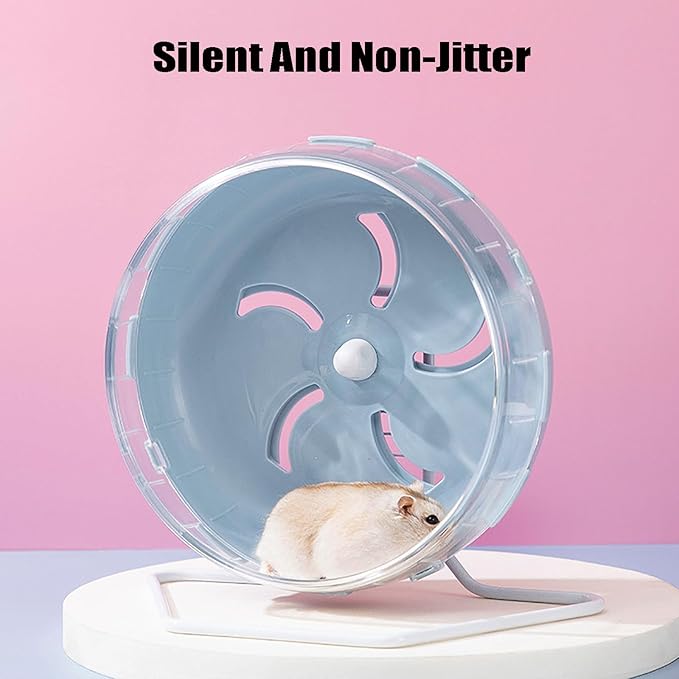 Hamster Wheel, 8.5 inch Silent Hamster Exercise Running Wheel with Stand,Pet Small Animals Exercise Running Toys,Adjustable Quiet Spinner for Guinea Pigs, Sugar Gliders, Gerbils (Blue, 8.5in)