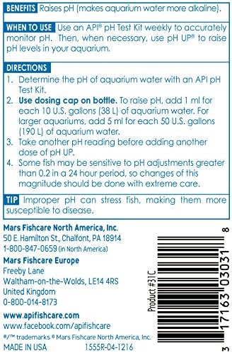 API pH UP Freshwater Aquarium Water pH Raising Solution for Fish,4-Ounce Bottle, Brown (Pack of 12)