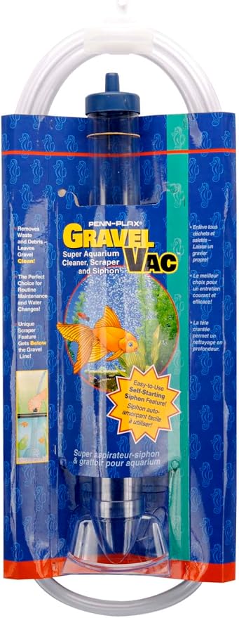 Penn-Plax Gravel Vacuum for Aquariums | Make Cleaning and Tank Maintenance Quicker and Easier (GV16) 16"