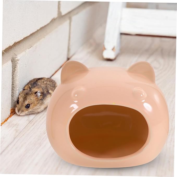 COLLBATH Ceramic Hamster Hideout Small Animal House Cooling Cozy Bed for Hamsters Gerbils Guinea Pigs and Hedgehogs Comfortable Pet Shelter