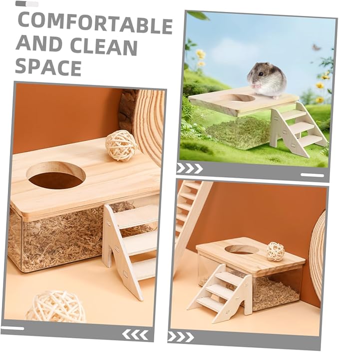 Kisangel Easy Replacement Small Animal Litter Box Stylish Hamster Bathroom Bath Sand for Hamster Shower Chinchilla Dust Bath