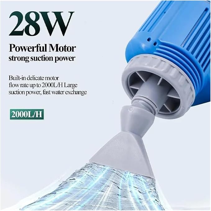 Electric Fish Tank Cleaner, Upgraded 6-in-1 Automatic Water Changer & Sand Washer, for Freshwater & Saltwater Fish Tank Cleaning