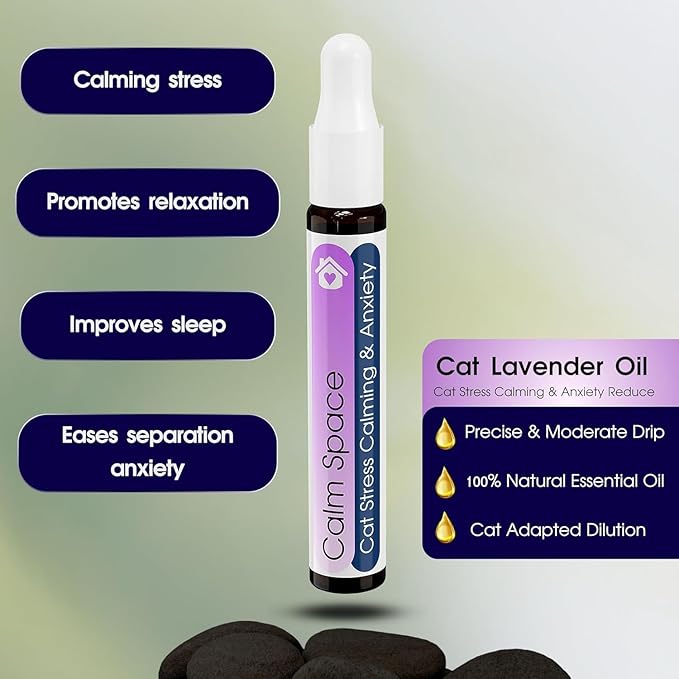 Natural Collar Anti Anxiety for Cats, Calming Collar for Indoor Cats, Stress and Anxiety Relief, Breakaway, Vet-Approved with Essential Oils (Lavender)