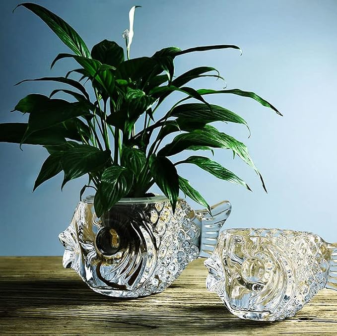 MLAQLS Fish Glass Bowl Multipurpose Living Room Turtle Tank Office Decoration Craft Ornaments Hydroponic Plant Utensils for Office,Living Room,Party,Restaurant