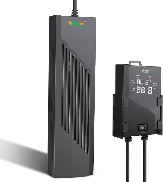 hygger Aquarium Heater with Intelligent Temperature Controller, 500W for 66-135 Gallon Submersible Fish Tank Heater with Leaving Water Automatically Stop Heating System, for Freshwater Saltwater