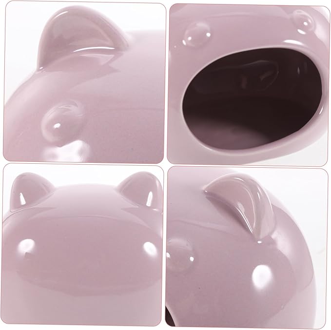BESPORTBLE Small PET Hideout Ceramic House Cozy Bed for Hamsters Gerbils and Small Animals Comfortable Hideaway Shelter Fleece Bedding