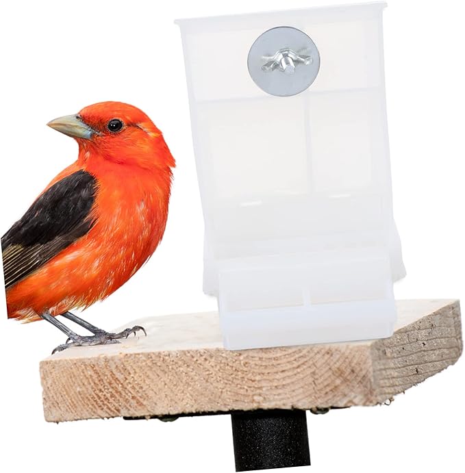 SUPVOX 2Pcs Automatic Bird Feeder Splash Parrot Food Box with Lid Easy Clean Feeding Container for Small Birds No Mess Seed Tray