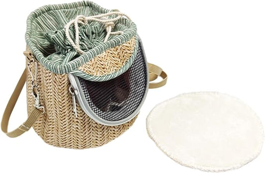 Baoblaze Bird Carrier Bag Shoulder Bag Cage Portable Cage Travel Bag Outdoor Parrot Bag Crossbody for Parakeets Small Birds Lovebirds, Light Green