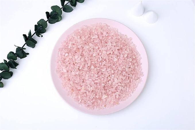 Natural Rose Quartz Crystal Quartz Rocks Chips Vase Filler Rocks for Succulent Plant Small Fish Tank Aquarium Gravel Decorative Pebbles Stones(200 gram)
