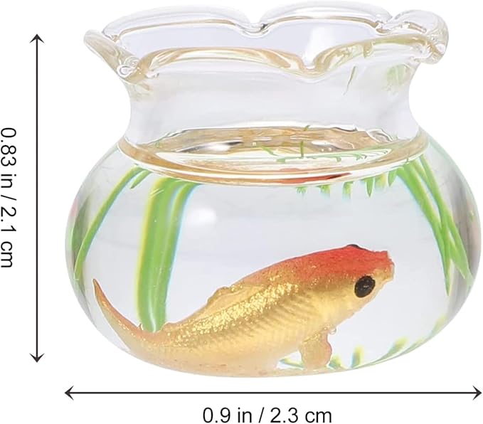 2Pcs 1/12 Scale Accessories Dollhouses Fish Tank，1: 12 Scale Miniature Fish Bowl Miniature Dollhouse Accessories for Garden Scene Decor Desktop Ornaments，Dollhouse Decor，Dollhouse Accessories