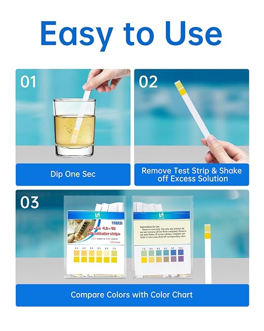 LOHAND pH Test Strips fot Urine & Saliva, 4.5-10pH Range, 100Strips | Fast & Accurate Read, Acid Alkaline Litmus Test Paper Level for Body pH Testing, Health Monitoring, Alkaline Food Liquid