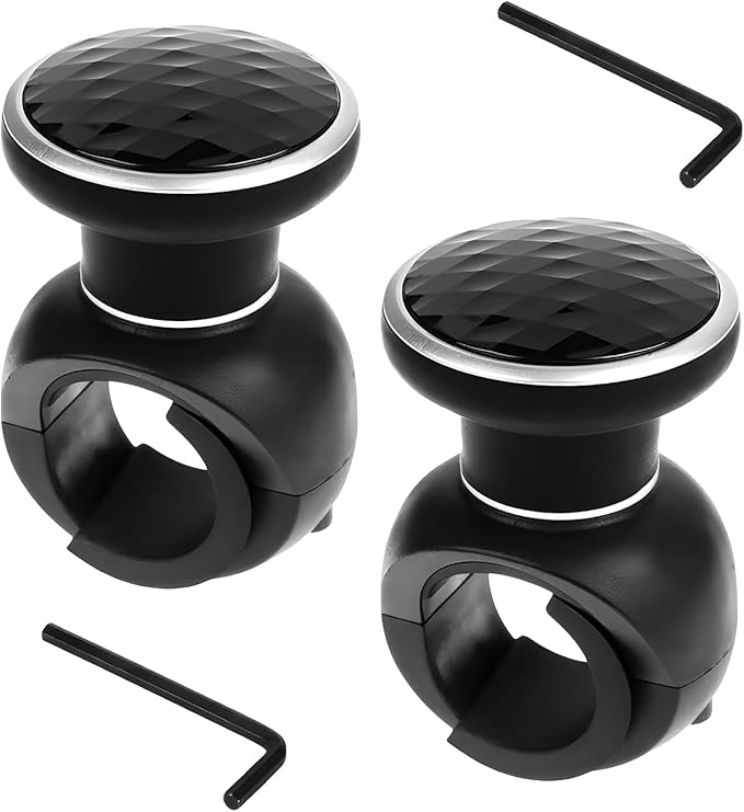 2 PCS Steering Wheel Knob Spinner, Driving Turning Assist Steering Wheel Knob with Metal Bearing, 360 Degree Rotation Steering Wheel Power Handle for Car Truck Boat, Car Accessories