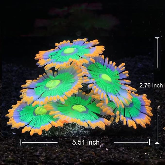 ZtohPyo Glowing Effect Soft Anemone Aquarium Fish Tank Decorations Silicone Glow in The Dark Artificial Ornament Plants for Aquarium Landscape Small/Large Fish Bowl Decor Accessories