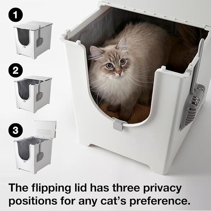 Modkat Flip Litter Box – Front-Entry Design with Integrated Liner System (White)