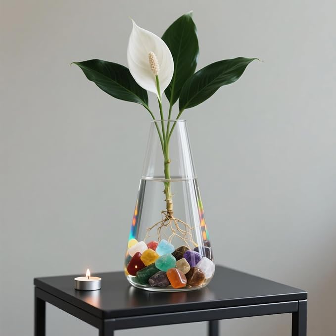 0.96LB Aquarium Gravel Natural Pebbles Crushed Stones Polished Bulk Irregular Shaped Succulent Rocks Vase Filler Fish Tank Decorative - Colorful