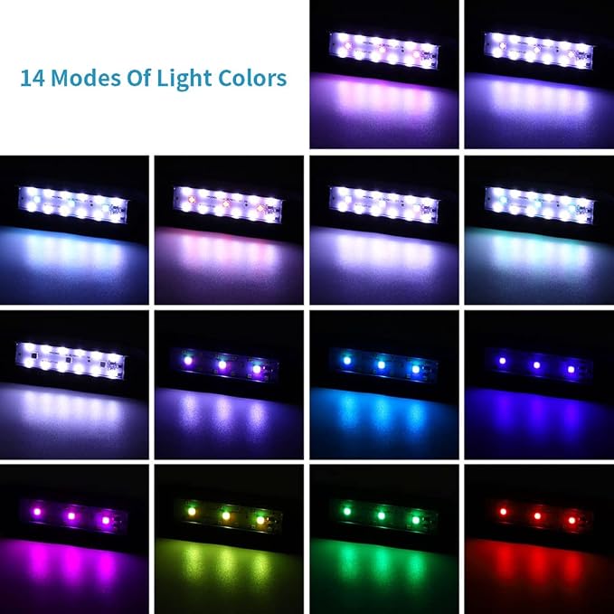 Clip On Aquarium Lights, Aquarium Led Clip Light for Fish Tank Freshwater Fish Tank Light Adjustable Timer Brightness for Planted Tank