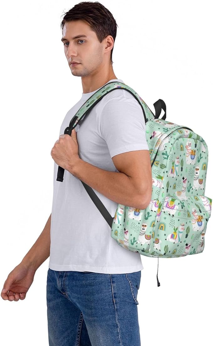 Cute Llamas Backpack for Women 16.9 inch Travel Casual Laptop Backpack Lightweight Waterproof Hiking Daypack