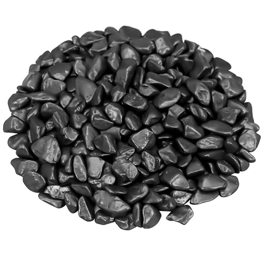 Decorative River Rocks & Landscaping Pebbles for Potted Plants | Smooth Polished Pebbles for DIY Resin Art, Vase Fillers, Aquarium Gravel, and Potted Plants(Black, 1 Pound)