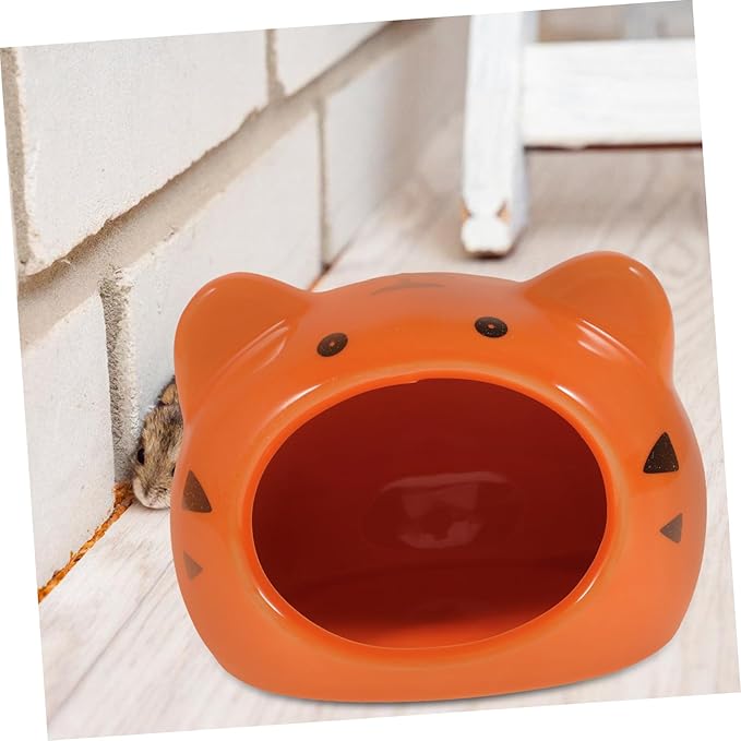 1pc Nest Chinchilla Ceramic House Hedgehog Hideaway Squirrel Cage Guinea Pig Sleeping Bed Small Animal Cave Chinchilla Mini Hut Small Pet Hideout Ceramics Pet House Hamster