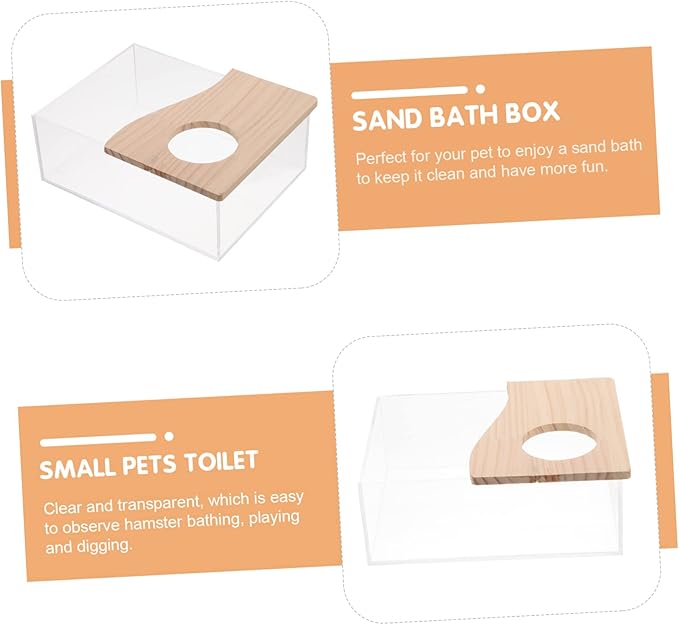 DECHOUS Hamster Cage Accessory Dust Bath Chinchilla Acrylic Bathing Tray Pet Toilet