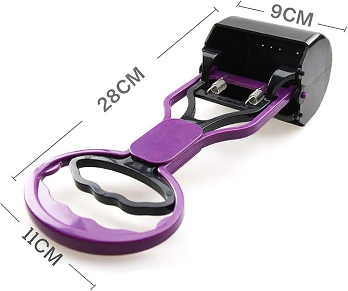 Pet Pooper Scooper for Dogs Cats Non-Breakable High Strength Material Durable Spring Easy Pick Up Grass Gravel Jaw Claw Rake for Kids Children Women Men (Black)