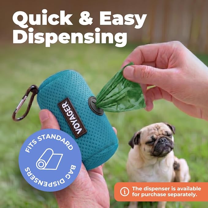 Best Pet Supplies Dog Poop Bags for Waste Refuse Cleanup, Doggy Roll Replacements for Outdoor Puppy Walking and Travel, Leak Proof and Tear Resistant, Thick Plastic - Green (Unscented), 600 Count