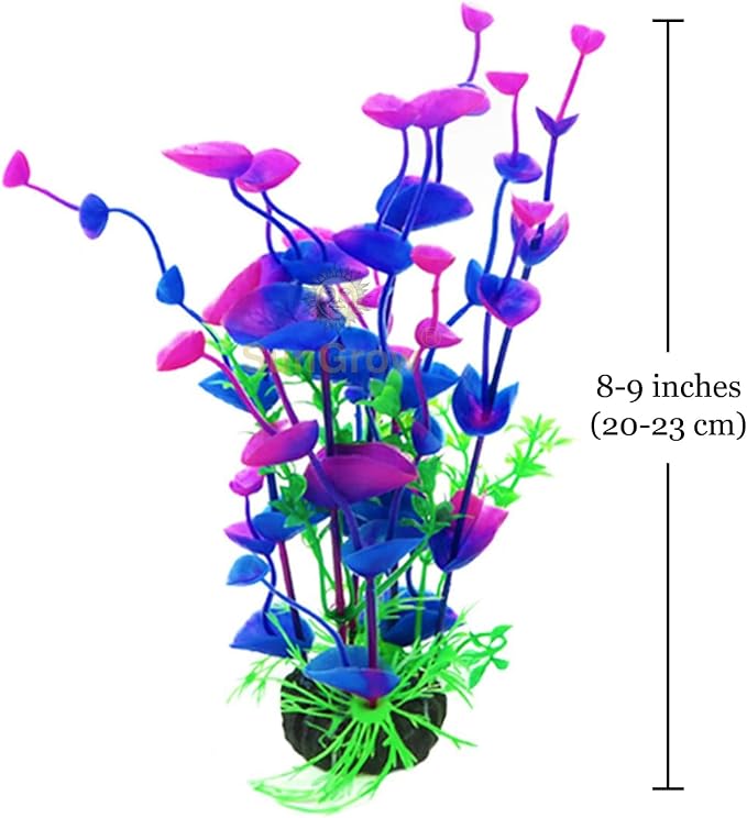SunGrow Large 9 inch Artificial Plastic Plants
