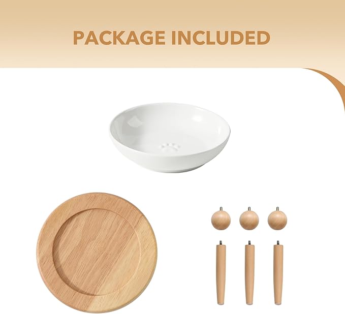Havniva Elevated Cat Bowls, Ceramic Cat Food Bowl Whisker Friendly Cat Dishes, Kitten Food & Water Bowl with Two Heights Stand, Anti-Slip Raised Cat Food Plates