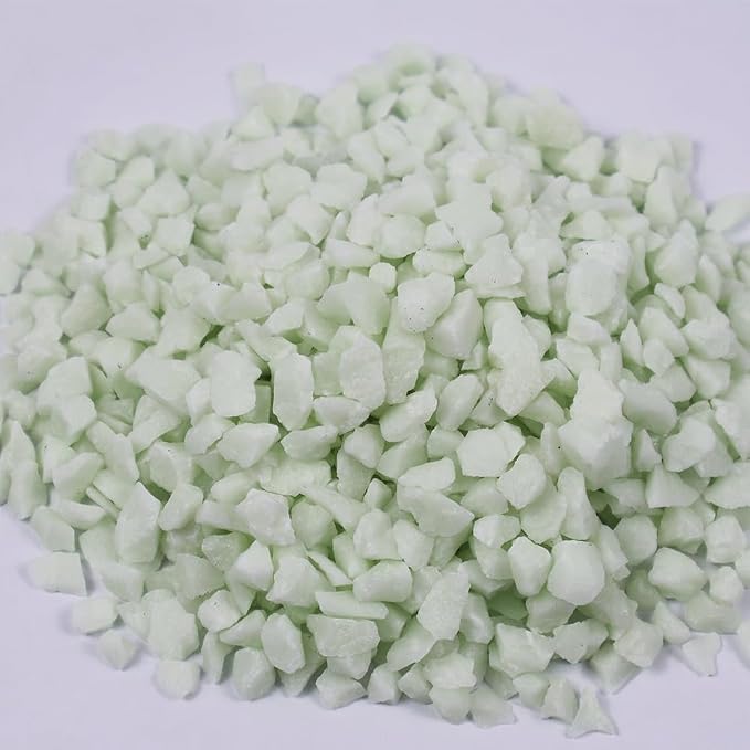 Glow in the Dark Gravel Stones,Aquarium Gravel,Aquarium Sand,Decorative Glow Gravel Rocks for Fairy Garden Fish Tank Succulents Pot Vase Filler Decor, 1 Pound (Blue Green, 5-8mm)
