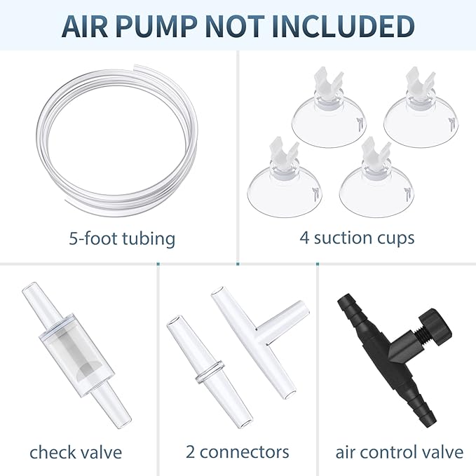Pawfly Aquarium Bio Sponge Filter Quiet Fish Foam Filter with Airline Tubing Suction Cups Check Valve Connectors and Control Valve Accessories for Betta Fry Shrimp Fish Tank up to 50 Gallon