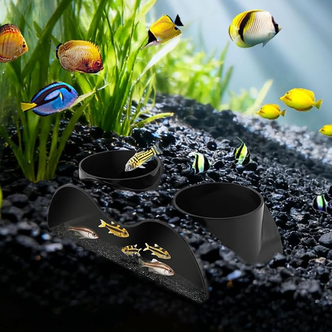 Aquarium Underground Tunnel Cave Fish & Shrimp Under Gravel Tunnel Aquarium Cave Hideout Shrimp and Fish Hiding Caves Shrimps Hideout(Size:Double Holes)