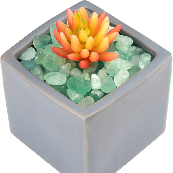 WAYBER Natural Crushed Green Fluorite Gemstone, Decorative Pebbles, 2 Lbs | Toxin-Free, Fade-Resistant, Ideal for Reiki Healing, DIY Crafts, Vase Filler, Aquarium & Bonsai Decoration