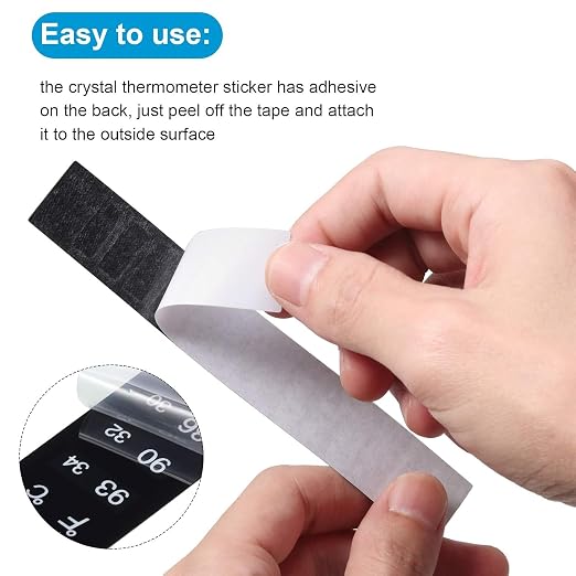 Zonon 48 Pcs Stick on Thermometer Strip for Brewing Fermenting Temperature Sticker Decal Crystal Adhesive 46-93 °f (8-34 °c) Digital Display Sticker for Wine Beer Aquariums