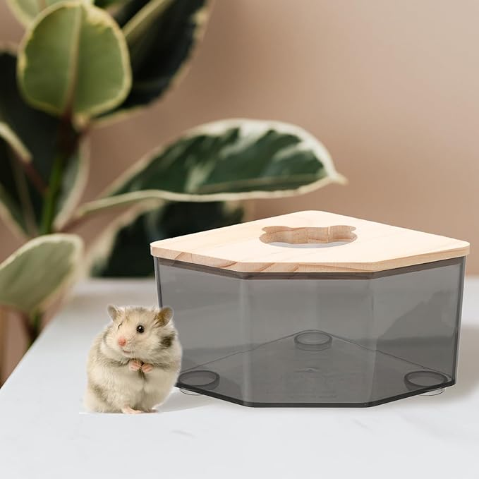 Abaodam Chinchilla Dust Bath Container Durable Hamster Bathroom Multi Purpose Sand Bath Box for Pets Easy to Clean Maintain Fun Design for Gerbils and Hamsters