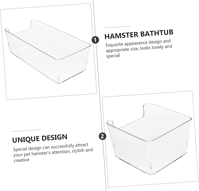 HANABASS 3pcs Little Pet Bathtub Hamster Bath Container Pet Bathroom Chinchilla Dust Bath Hamster
