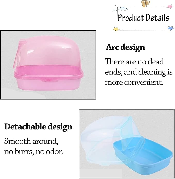 kathson Hamster Sand Bath Container Dwarf Hamster Dry Bathroom Chinchilla Sauna Toilet Plastic Sand Bathtub Sand Box Ideal for Guinea Pig Gerbil Hedgehog Squirrel and Other Small Animals (Pink)