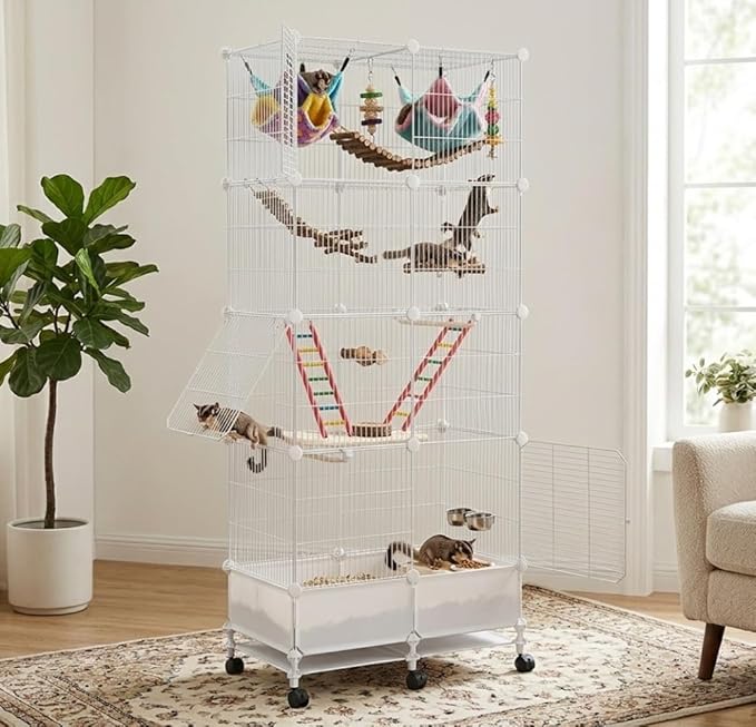 69" H Large Bird Flight Cage with Bottom Splash Guard,White Extra-Narrow Bar Spacing Parakeet Cage with Stand,Includes Parrot Toys&Supplies,Tall Rolling Birdcage for Small to Medium Birds,28" Lx15 W