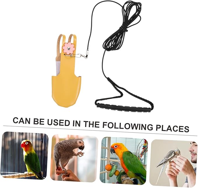 HANABASS Parrot Harness Lightweight Breathable Flying Suit with Adjustable Wear-Resistant Leash for Small Birds Cockatiels Conures