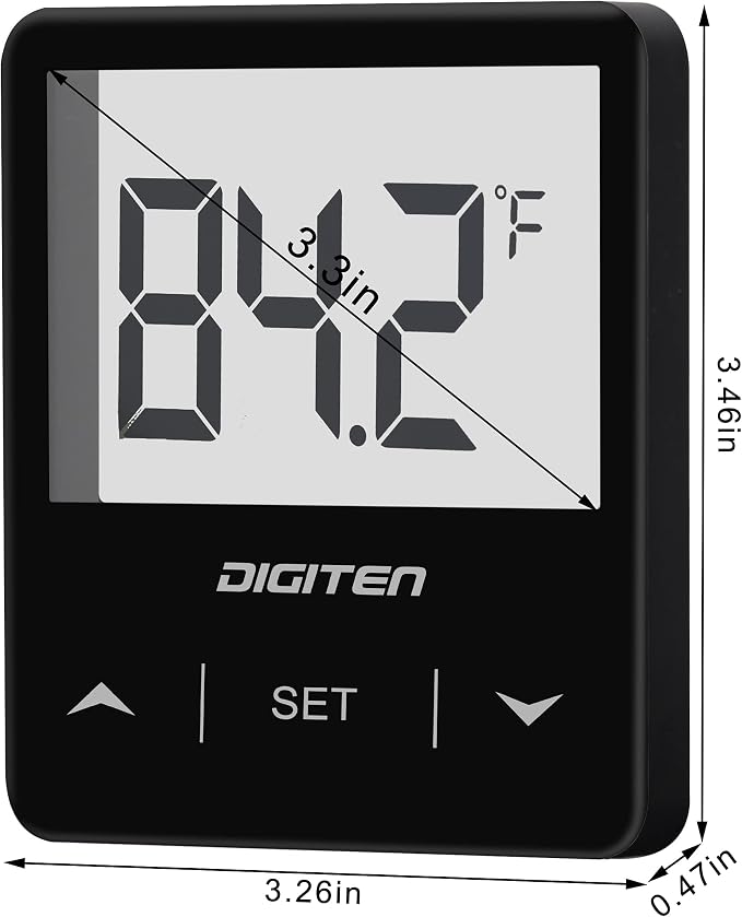 Aquarium Thermometer Digital Fish Tank Thermometer with Large LCD Display Stick On Water Terrarium Temperature Sensor Gauge for Reptiles Turtle Amphibians