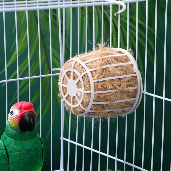 Yardwe 2 Sets Natural Jute Bird Nesting Material for Parakeet Canary Finch Soft Comfortable Bedding 2.87X2.87X2.55 Inches