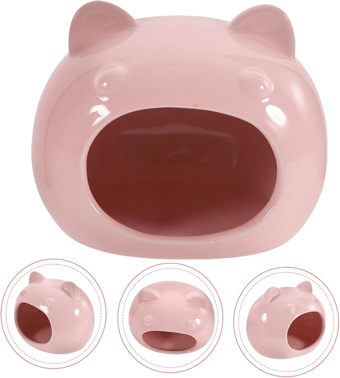 COLLBATH Ceramic Hamster Hideout Small Animal House Bed for Hamsters Gerbils Guinea Pigs and Hedgehogs Comfortable Ceramic Pet Shelter