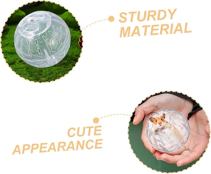 GANAZONO 2 Pack Mini Hamster Exercise Balls Transparent Running Balls for Small Pets Dwarf Hamsters Portable Interactive Toy to Increase Activity and Reduce Boredom