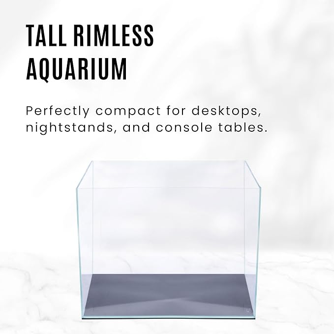 UNS Ultra Clear Rimless Tank - 5.8GAL | 22.1L - 14.17x8.66x11.02 | 36x22x28 CM, 5mm Glass Thickness, Leveling Mat Included - Low Iron, High Clarity Fish Tank w/ 45° Mitered Edge - [5T]