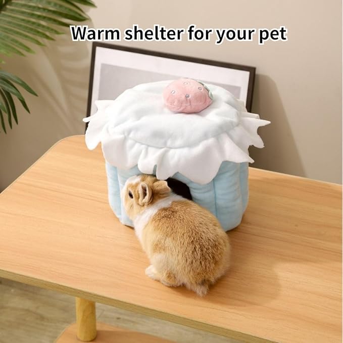 Cake Shaped Guinea Pig Tunnel, Rabbit & Small Pet Tunnel Accessories (Blue, S)