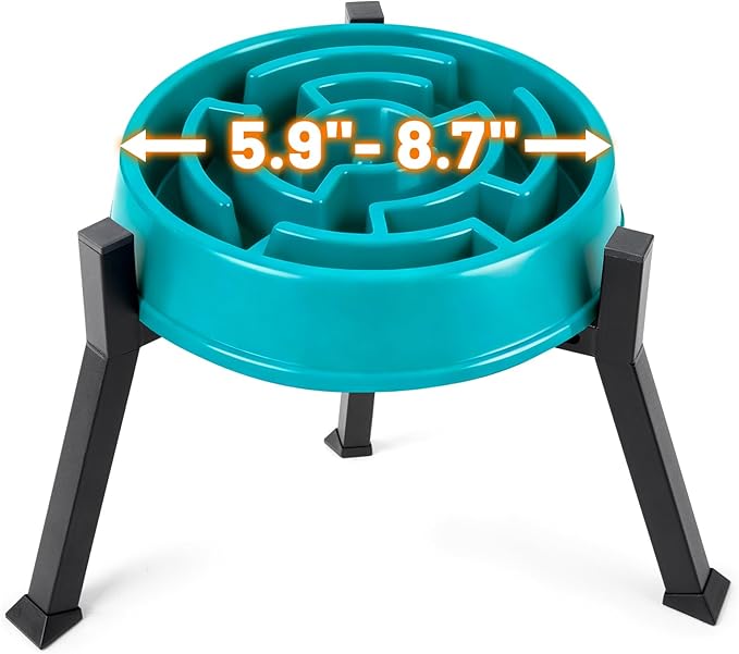 LOOBANI Raised Dog Bowl Stand: Fits for Bowls Width 5.9"-8.7" (Without Bowls), Adjustable Width Elevated Dog Bowl Stand Water Food Feeder for Medium Adult, Seniors, Older, Arthritis Dogs Black Medium
