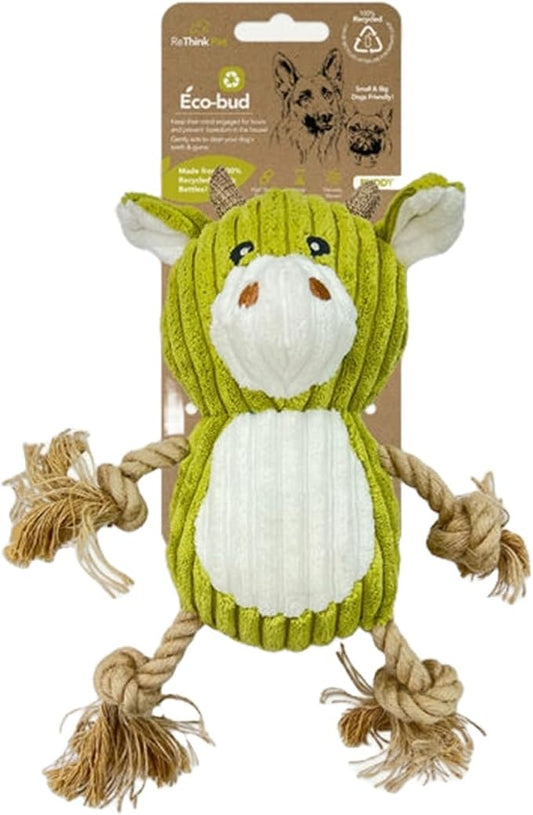Eco-Bud Buddy Pet Toys for Dogs, Densely Woven Squeaky Dog Toys with Built-in Squeak, Long-Lasting and Durable, Recycled Plush Dog Squeaky Toys